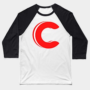 C - Letter A to Z Text Collection Red & white Colour Baseball T-Shirt